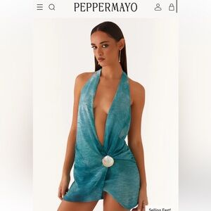 Peppermayo Eleanora mini dress in green tie dye / size us 4